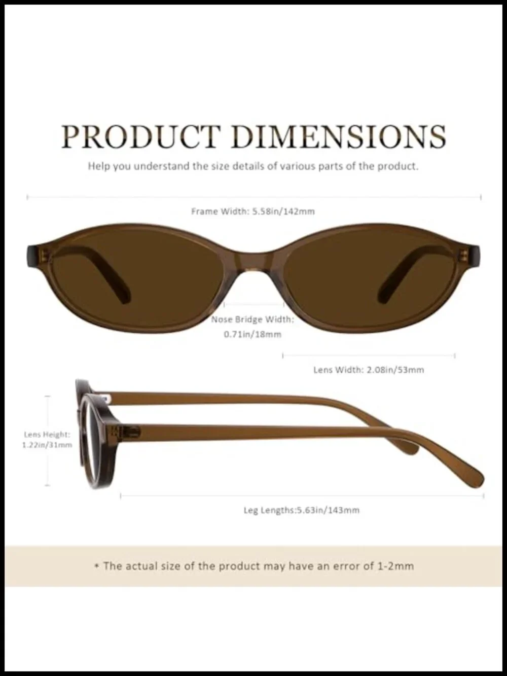 Retro Oval Cat Eye Sunglasses UV400 Lightweight Narrow Shades